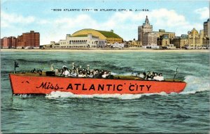 Atlantic City New Jersey Miss Atlantic City Boat Vintage Postcard