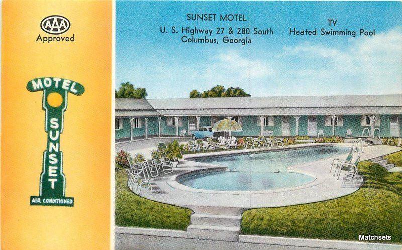 Sunset Motel & Pool COLUMBUS OHIO MWM CO postcard 10179