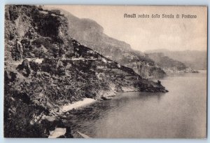Campania Italy Postcard Amalfi View from the Postano Road c1910 Unposted