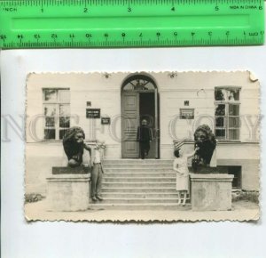 452493 USSR 1962 year Novgorod Museum Lions Old photo