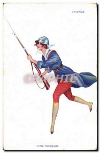 Postcard Old Boat Illustrator Xavier Sager Female Furia French Army France