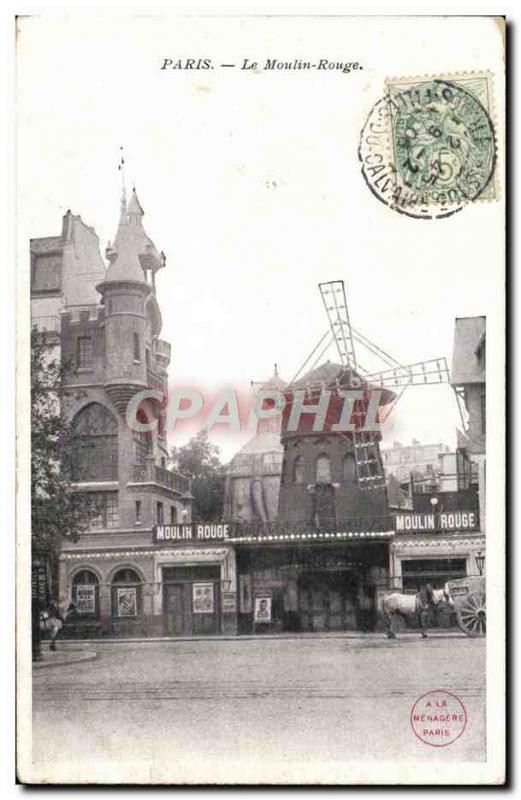 Old Postcard Paris Moulin Rouge