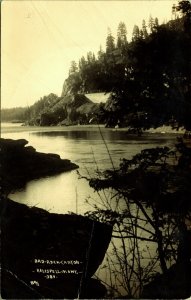 RPPC Bad Rock Canyon Hungry Horse Kalispell Montana Real Photo Postcard 1911