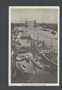 Post Card The Pool Of London & Tower Bridge Showing Ships Etc