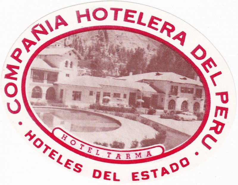 Peru Hotel Tarma Luggage Label sk3597