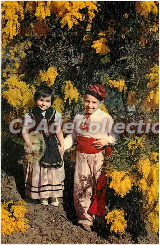Postcard Old French Riviera Kids in Costumes Nicois