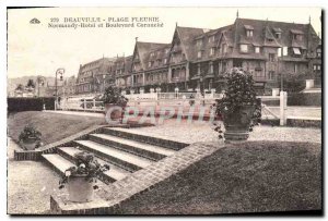 Old Postcard Deauville Beach Fleurie Normandy Hotel and Boulevard Cornuche