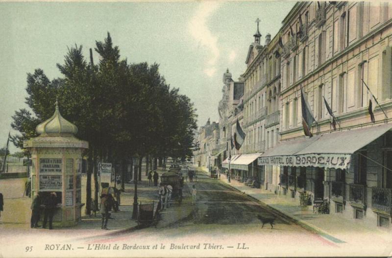 france, ROYAN, l'Hotel de Bordeaux et le Boulevard Thiers (1910s) LL