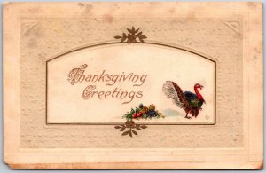 Thanksgiving Greetings, Colorful Turkey Cluster Of Fruit & Pineapples, Postcard