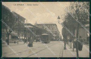 La Spezia città tram cartolina XB3560