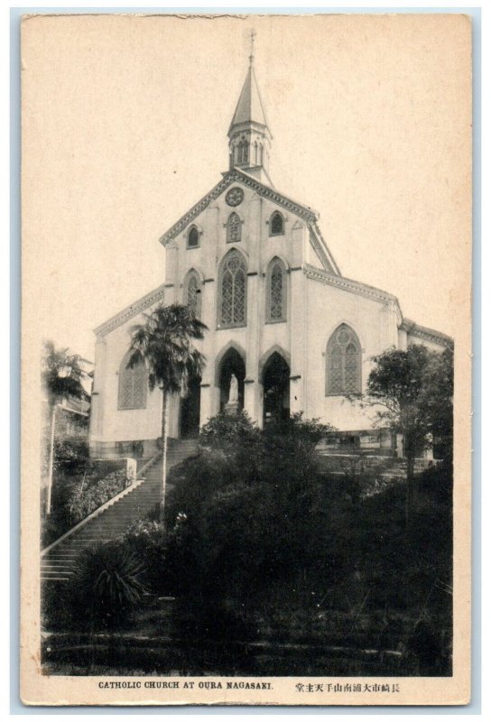 c1920's Catholic Church at Oura Nagasaki Japan Antique Unposted Postcard