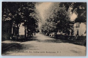 c1910 Bordentown New Jersey NJ Vintage Postcard Farnsworth Avenue Looking North