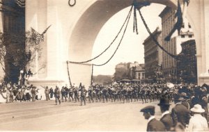 RPPC WWI Army Soldiers Victory Parade Band Washington Real Photo Postcard
