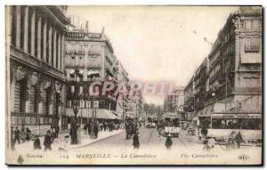 Old Postcard Marseille The Cannebiere The Cannebiere Trams