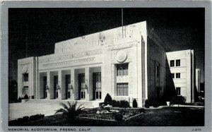 1920s Memorial Auditorium Fresno California Wayne Paper Postcard