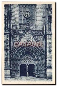 Old Postcard Quimper Cathedrale Portal