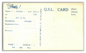 QSL Radio Card From Salina Kansas KLH 0758