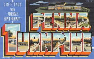 LP75   Large Letters  Pennsylvania  Turnpike Postcard 