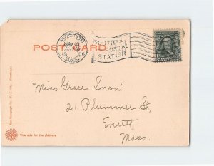 Postcard R. R. Station Springfield Massachusetts USA