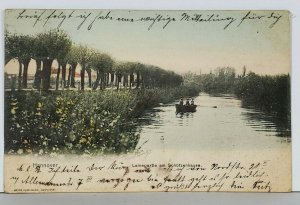 Hannover Leinepartie am Schutzenhause c1902 Boating on River Postcard K10