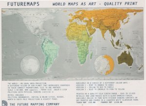 Silk World Futuristic Maps For Sale Rare Advertising Postcard