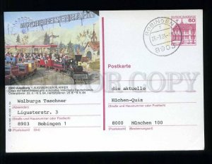 210717 GERMANY Augsburg #8900 children Railways postal card