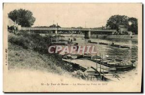 Old Postcard THE marl Tower bridge Marne Bry