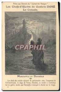 Old Postcard Fantasy Illustrator Gustave Dore Crusades Mourzoufle and Dandolo