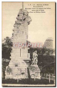 Old Postcard Environs de Rouen Moulineaux Monument to the memory of soldiers ...