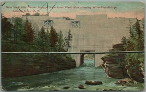 CATSKILL MTS NEW YORK CITY WATER SUPPLY WIRE FOOT BRIDGE ANTIQUE POSTCARD