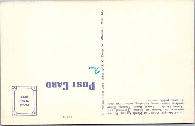Postcard HOTEL SCENE Boston Massachusetts MA AN0830