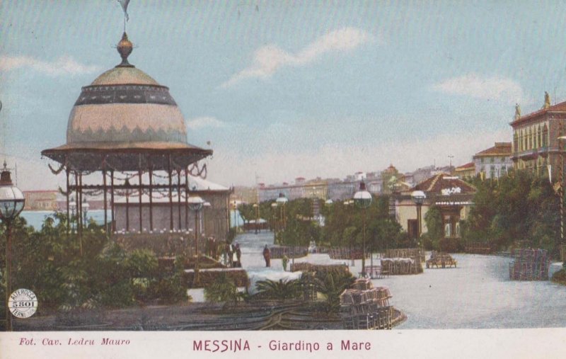 Messina Giardino A Mare Italian Antique Postcard