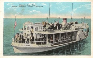 Vintage Postcard 1930's Glass-bottom Boat Avalon Catalina Island California CA