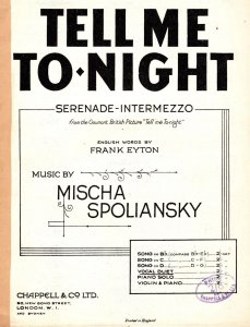 Tell Me Tonight Mischa Spoliansky Tell Me Tonight Olde Sheet Music