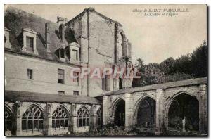 Postcard Abbey Of Saint Wandrille Le Cloitre and L & # 39Eglise