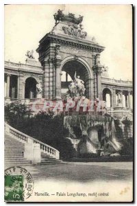 Old Postcard Marseille Palais Longchamp central motif