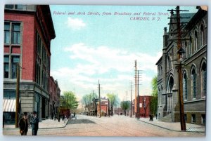 c1910 Camden New Jersey NJ Vintage Postcard Federal Arch Streets Broadway Street