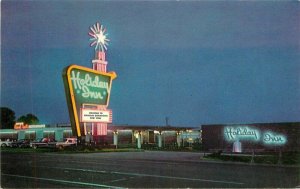 New York Syracuse Holiday Inn Night Neon 1960s Marquee Postcard 22-2089