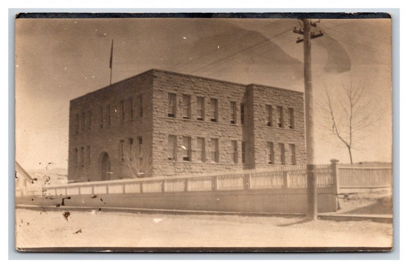 RPPC High School Building Rock Springs Wyoming WY UNP Postcard P17