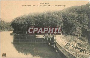 Old Postcard Auvergne La Bourboule Lake Dam Donkey Mule