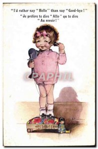 Old Postcard Fantasy Child Phone