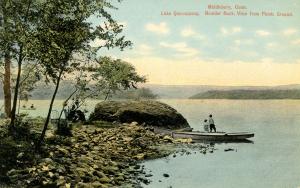 CT - Middlebury. Lake Quassapaug Boulder Rock