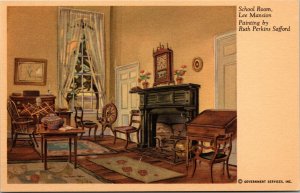 Vtg Lee Mansion School Room Painting Ruth Perkins Safford Arlington VA Postcard