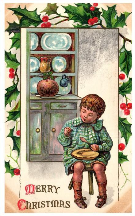 9292 Christmas,  Victorian Boy eating a whole pie