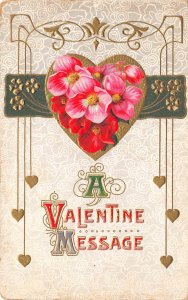 A Valentine Message, Flowers Inside Heart, AA374-10