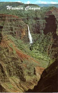 Postcard HI Kauai - Waimea Canyon - waterfall