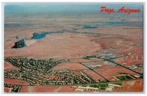 Page Arizona Postcard An Aerial View Of Page Town Built By Glen Canyon Dam c1960