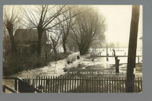 West Branch IOWA RP 1909 FLOOD Flooding HIGH WATER nr Iowa City West Liberty