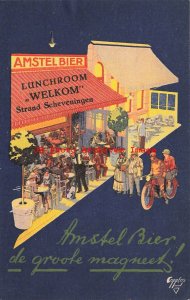 Advertising Postcard, Amstel Bier Beer, Dutch, Signed Coppens