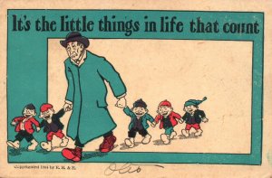 Vintage Postcard 1907 Little Things In Life That Count Children Going Out